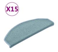 Vidaxl Carpet Stair Treads 15 Pcs Blue 65X24X4 Cm, Blue