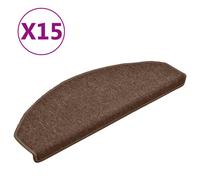 vidaXL 15x Carpet Stair Treads Brown Stair Decor Step Rug Protection Cover