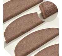 vidaXL 15x Carpet Stair Treads Brown Stair Step Rug Protection Cover Decor