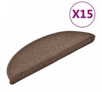 vidaXL 15x Carpet Stair Treads Coffee Brown 56x17cm Step Rug Protector Sheet