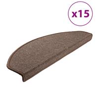 vidaXL 15x Carpet Stair Treads Coffee Brown 65x24cm Step Rug Protector Sheet