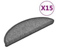 vidaXL 15x Carpet Stair Treads Dark Grey 56x17cm Step Rug Protector Sheet
