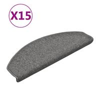 vidaXL 15x Carpet Stair Treads Dark Grey Stair Step Rug Protection Home Decor