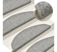 vidaXL 15x Carpet Stair Treads Light Grey Home Decor Stair Step Rug Protection