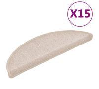 vidaXL 15x Carpet Stair Treads Taupe 56x17cm Non Slip Step Rug Protector Sheet