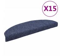 vidaXL 15x Self-adhesive Stair Mats Needle Punch 65x21x4cm Blue Tread Rugs