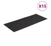vidaXL 15x Self-adhesive Stair Mats Rectangular Anthracite Stair Protector