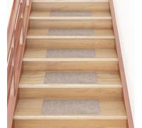 vidaXL 15x Self-adhesive Stair Mats Rectangular Cream Home Stair Protector