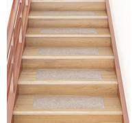 vidaXL 15x Self-adhesive Stair Mats Rectangular Cream Home Stair Protector