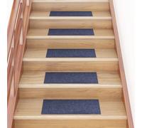vidaXL 15x Self-adhesive Stair Mats Rectangular Grey Blue Home Stair Protector