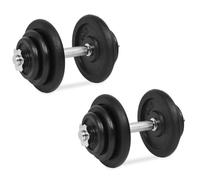 'vidaXL 18 Piece 40kg Dumbbell Set with Adjustable Cast Iron Plates for Gym Training - Suitable for Biceps, Triceps, Chest and Back Exercises