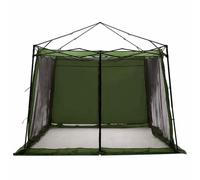 vidaXL 185T Green Canvas Camping Tent Polyester Waterproof Breathable 303cm Perfect for Summer with Zip and Sporty Style Mesh Shelter Super Weatherproof