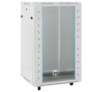 vidaXL - 18U Network Cabinet 19" IP20 Grey, Cold-Rolled Steel, Lockable Front Door, Removable Side Panels, 60x60x100 cm, Compatible with 19" Standard Equipment