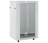 vidaXL - 18U Network Cabinet 19" IP20 Grey, Cold-Rolled Steel, Lockable Front Door, Removable Side Panels, 60x60x100 cm, Compatible with 19" Standard Equipment