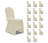 vidaXL 18x Chair Cover Folding Cream Folding Universal Banquet Party Slipcover