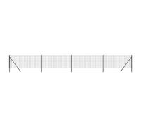 vidaXL 1x10m Galvanised Steel Wire Mesh Fence with PVC Coating- Adjustable Interlocking Design, Rust and UV Resistant, Anthracite
