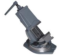 vidaXL 2-Axis Tilting Vice 100 mm - Solid Cast Iron Construction, Hardened Jaws, Adjustable 0-90° Inclination, Ideal for Drilling, Welding, Milling