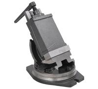 vidaXL 2-Axis Tilting Vice 160mm - Cast Iron Swivel Jaw Clamp for Drilling/Welding/Cutting, Inclination 0-90° with Fine Scale, Workshop Essential