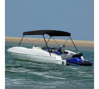 vidaXL Bimini Top 2-Bow - 600D UV-Proof Polyester, Aluminium Frame - Black, 180x130x110 cm