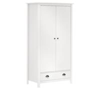 vidaXL 2-Door Wardrobe Hill White 89x50x170 cm Solid Pine Wood