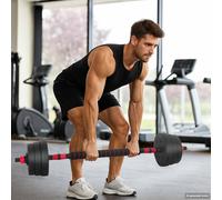 vidaXL 2-in-1 Dumbbell Set 30kg Black and Red