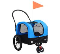 vidaXL 2-in-1 Pet Bike Trailer & Jogging Stroller Blue and Black, Blue