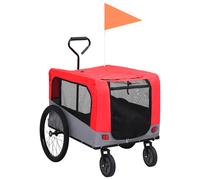 vidaXL 2-in-1 Pet Bike Trailer & Jogging Stroller Red and Grey