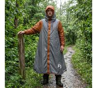 vidaXL 2-in-1 Rain Poncho with Hood Grey and Orange 262 x 126 x 130 cm