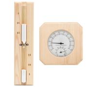 Vidaxl 2 In 1 Sauna Hygrothermograph And Sand Timer Set Solid Wood Pine