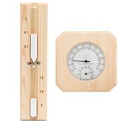 vidaXL 2 in 1 Sauna Hygrothermograph and Sand Timer Set Solid Wood Pine
