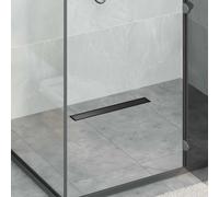 vidaXL 2 in 1 Shower Drain Black 60 cm Stainless Steel 304