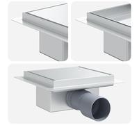 vidaXL 2 in 1 Shower Drain Silver 15 x 15 cm 304 Stainless Steel Bathroom Cubic, Modern Design: Discover Innovative Spaces, Practical Functions and Chic Colour Combinations for Your Home