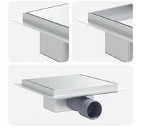 vidaXL 2 in 1 Shower Drain Silver 20 x 20 cm 304 Stainless Steel Bathroom Cubic, Modern Design: Discover Innovative Spaces, Practical Functions and Chic Colour Combinations for Your Home