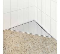 vidaXL 2 in 1 Triangle Shower Drain Silver 32 x 32 x 7.5 cm
