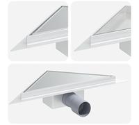 vidaXL 2 in 1 Triangular Shower Drain Silver 25 x 25 cm 304 Stainless Steel Bathroom Triangular Modern Design with Colourful Accents for an Elegant and Functional Living Space Innovative Solutions