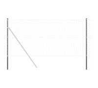 vidaXL 2 Pack Outdoor Garden Fence Posts Powder Coated Steel 140cm Green Rust Proof Easy to Assemble Sturdy Universal Design to Support and Protect Garden