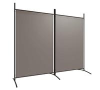 vidaXL Room Divider 2-Panel - Anthracite Fabric, Foldable, Easy Assembly, Living Room/Bedroom
