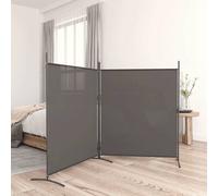 vidaXL Room Divider 2-Panel - Anthracite Fabric 348x180 cm - Foldable