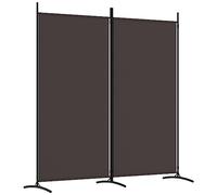 vidaXL 2-Panel Room Divider Brown 175x180 cm Fabric
