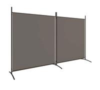 vidaXL 2-Panel Room Divider Folding Privacy Protection Screen Room Separator Paravent Wall Partition Panel Screen Dressing Wall Anthracite Fabric, 348 x 180 cm