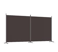 vidaXL 2-Panel Room Divider - Modern and Versatile Fabric Room Partition and Privacy Screen, 348x180cm, Easy-to-Store Foldable Design, Brown