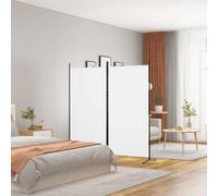 vidaXL Room Divider 2-Panel – Fabric & Iron, Foldable, Durable, Breathable – White 175x180 cm
