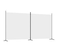 vidaXL Fabric Room Divider, Modern Privacy Screen, 2-Panel Foldable Design, Lightweight and Easy to Store, White, 348x180 cm, Ideal for Living Room and Bedroom.