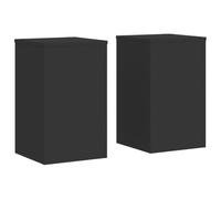 vidaXL - 2 pcs Black Plant Stands / Pot Holders, 30x30x50 cm, Engineered Wood, Modern Decor for Home or Office