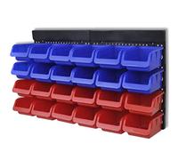 vidaXL 2 pcs Blue & Red Wall Mounted Garage Tool Organiser