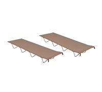 vidaXL 2 pcs Camping Beds 180x60x19 cm Oxford Fabric and Steel Taupe Lounger