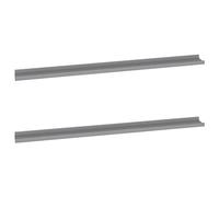vidaXL 2 pcs, Grey Wall-Mounted Shelves, Ideal for Living Room, Bedroom or Office - Robust MDF Material for Durable Use