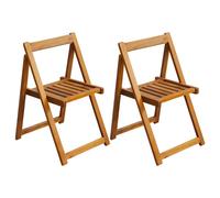 vidaXL 2 pcs Outdoor Folding Dining Chairs Garden Seats Furniture Acacia Wood