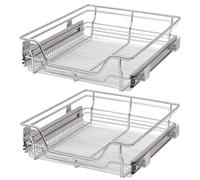 vidaXL 2 x Metal Mesh Basket 500 mm Silver