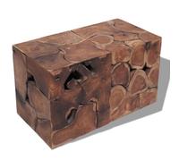 vidaXL 2 pcs Stools Chair/Coffee Side End Table Seat Footrest Solid Teak Brown